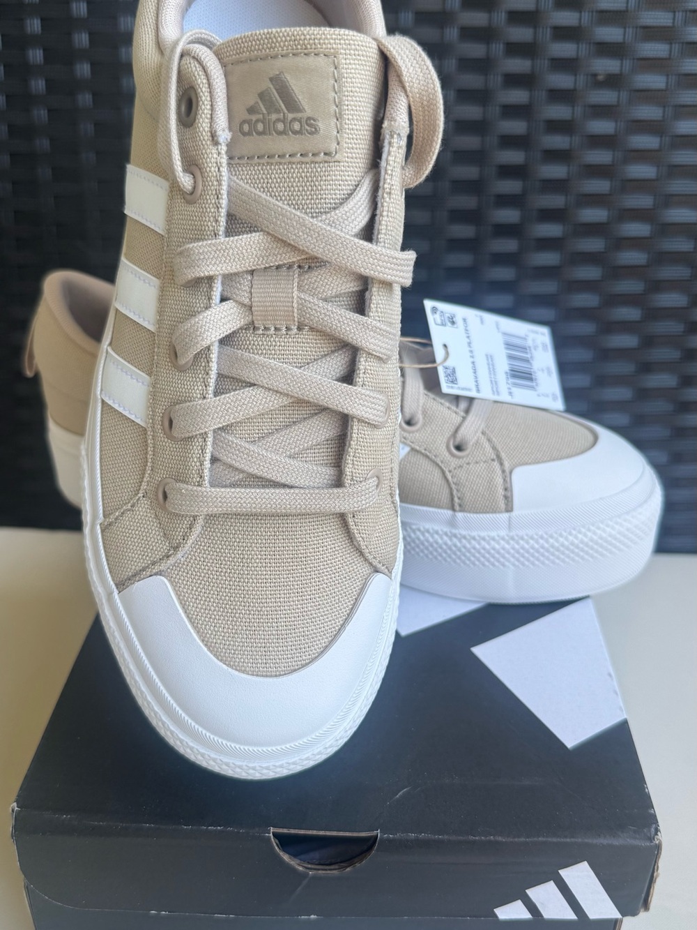 adidas Bravada 2.0 Platform Sneakers in Beige and White - Picture 2 of 6
